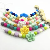 Silicone Teething Pacifier Clips Flower Design