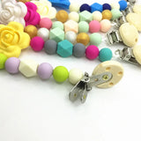 Silicone Teething Pacifier Clips Flower Design