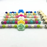 Silicone Teething Pacifier Clips Flower Design