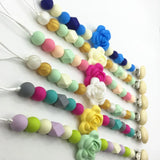 Silicone Teething Pacifier Clips Flower Design