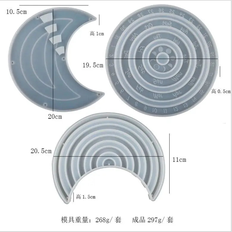 Silicone Mould Dried Flower Resin Craft Calendar Mold