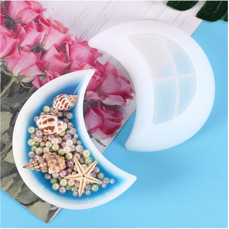 Silicone Moon Plate Dish Trays Mold for Resin Crafts