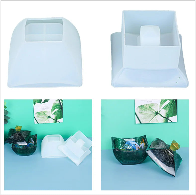 Silicone Mould Dried Flower Resin Decorative Craft Square Storage Box Epoxy Mold