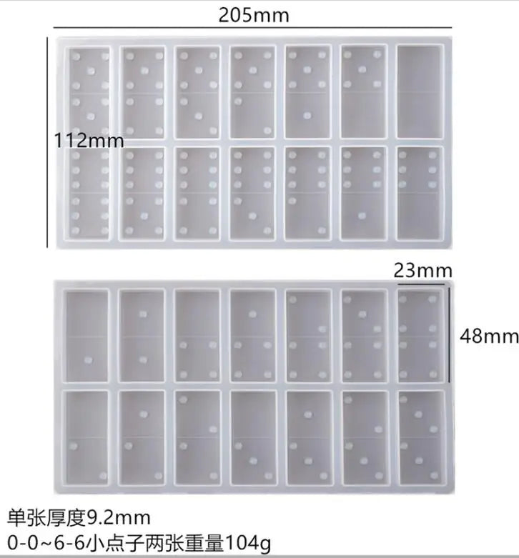 Transparent Silicone Mould Resin Craft DIY Dominoes Mold