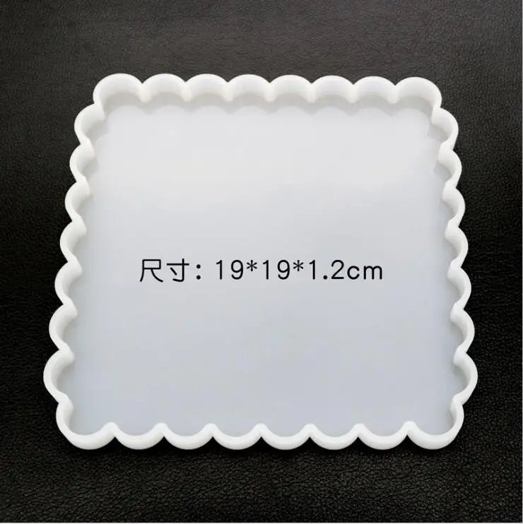 Silicone Mould Necklace Lanugo Resin Craft DIY Coaster Epoxy Wave Mold