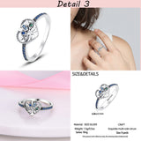 Colorful Pave Zircon Ring Heart Life Dragonfly Tree Finger Rings For Women