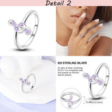 Colorful Pave Zircon Ring Heart Life Dragonfly Tree Finger Rings For Women