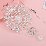 2Pc Crystal Rhinestone Brooch DIY Wedding Invitation Card Decoration