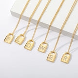 Chunky Metal Chain Necklace with Letter B Lock Pendant