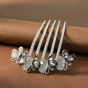 Vintage Crystal Butterfly Bridesmaid Headdress Bridal Hair Comb Clip Hairpin