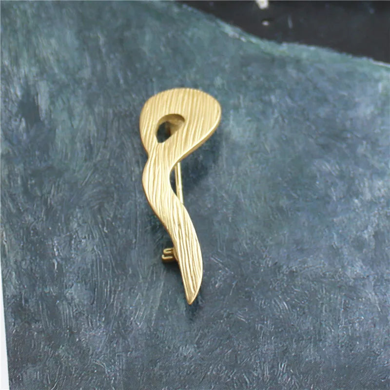 Vintage Arabic Alphabet Brooches Pins for Women Men Jewelry