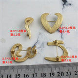 Vintage Arabic Alphabet Brooches Pins for Women Men Jewelry