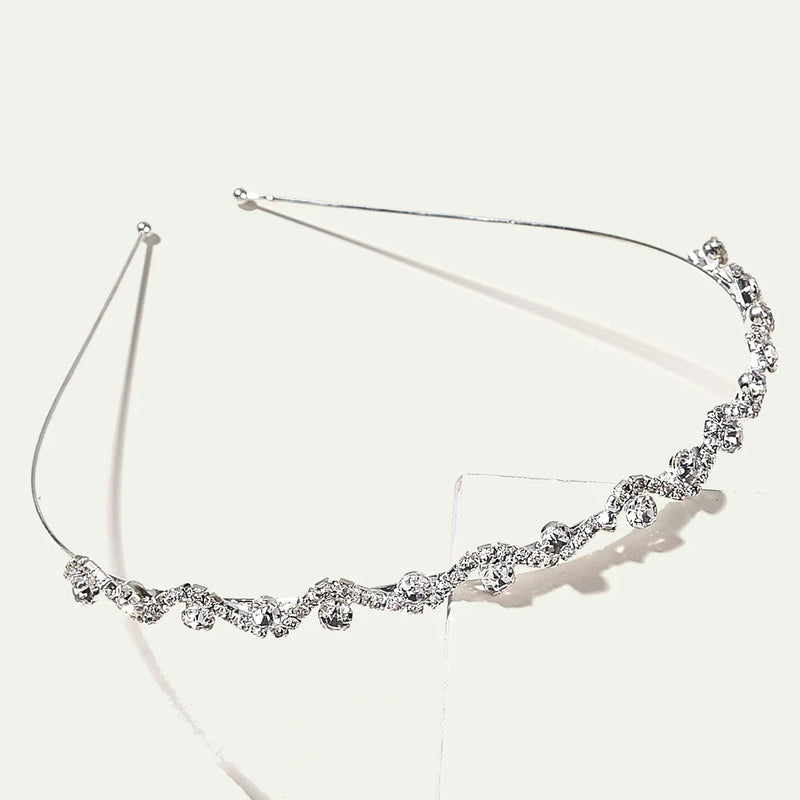 Wave Rhinestones Crystal Wedding Tiara Headband Bridal Crown Hair Accessories