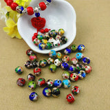 10 PCS Multicolor Cloisonne Thread Round Bead DIY Enamel Wire Inlay Loose Beads