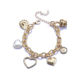 Heart Pendant Bracelet Stainless Steel Plated Jewelry for Women