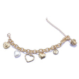 Heart Pendant Bracelet Stainless Steel Plated Jewelry for Women