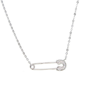 925 Sterling Silver Paperclip Charm Necklace