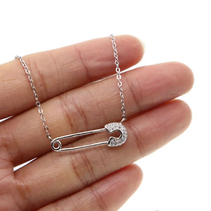 925 Sterling Silver Paperclip Charm Necklace