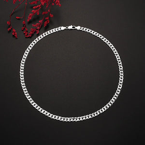 925 Silver 7MM Chain Necklace Wedding Jewelry Christmas