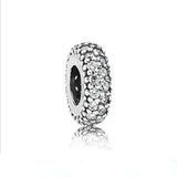 European Spacer Beads 925 Silver Heart Clip DIY Bracelet Jewelry