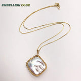 Baroque Pearls Pendant Necklace on Box Chain 16'' 18''