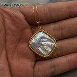 Baroque Pearls Pendant Necklace on Box Chain 16'' 18''