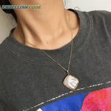 Baroque Pearls Pendant Necklace on Box Chain 16'' 18''