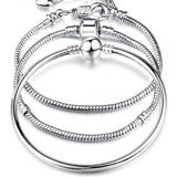 Silver Snake Chain Pendant Bracelet for Women