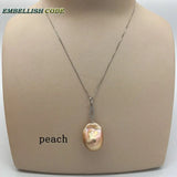 Baroque Pearl Zircon Drop Pendant Necklace 925 Silver 16'' 18''