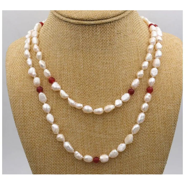 Baroque Pearl Ruby Necklace AAA Grade