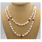 Baroque Pearl Ruby Necklace AAA Grade