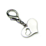 24mm Metal Hollow Heart Charm for Pets Collar with Lobster Claw Closure