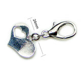 24mm Metal Hollow Heart Charm for Pets Collar with Lobster Claw Closure