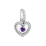 12 Month Birthday Dangle Pendant DIY Bead Silver 925 Bracelet Women