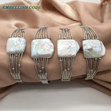 Silver Baroque Pearl Bracelet Set