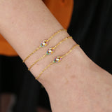 Rainbow Evil Eye Charm Bracelet 925 Silver 15+4cm