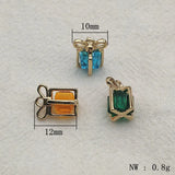 Crystal Shape Charm Necklace/Earrings DIY Parts 50pcs