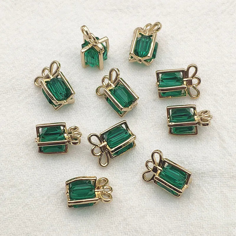 Crystal Shape Charm Necklace/Earrings DIY Parts 50pcs