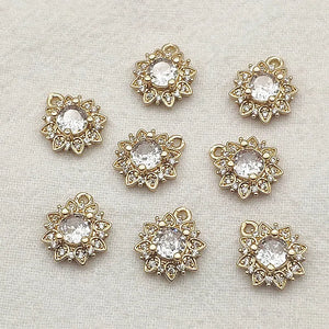 CZ Flower Charms 13x11mm 50pcs For Necklace/Earrings DIY