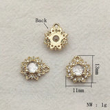 CZ Flower Charms 13x11mm 50pcs For Necklace/Earrings DIY