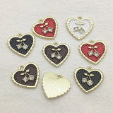 100pcs Zinc Alloy Crystal Heart Charm For DIY Jewelry