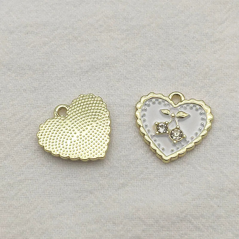 100pcs Zinc Alloy Crystal Heart Charm For DIY Jewelry