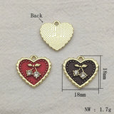 100pcs Zinc Alloy Crystal Heart Charm For DIY Jewelry