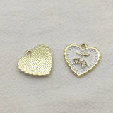 100pcs Zinc Alloy Crystal Heart Charm For DIY Jewelry