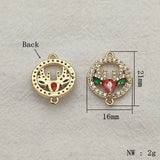 30pcs CZ Deer Head Charm Necklace Earrings DIY Parts