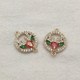 30pcs CZ Deer Head Charm Necklace Earrings DIY Parts