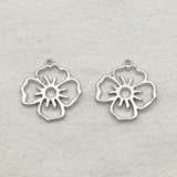 100pcs Zinc Alloy Flower Charm Pendant DIY Jewelry Findings