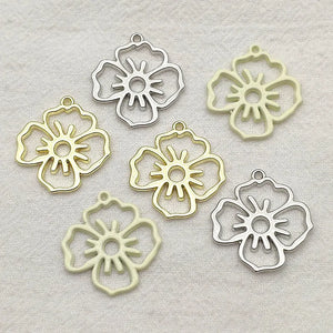 100pcs Zinc Alloy Flower Charm Pendant DIY Jewelry Findings