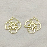 100pcs Zinc Alloy Flower Charm Pendant DIY Jewelry Findings
