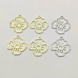 100pcs Zinc Alloy Flower Charm Pendant DIY Jewelry Findings